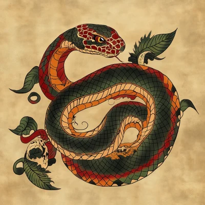 Japanese Snake Tattoo