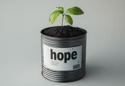 Hope Can with Plant