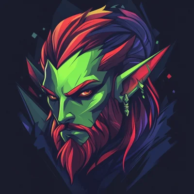 Warrior Elf Head Illustration