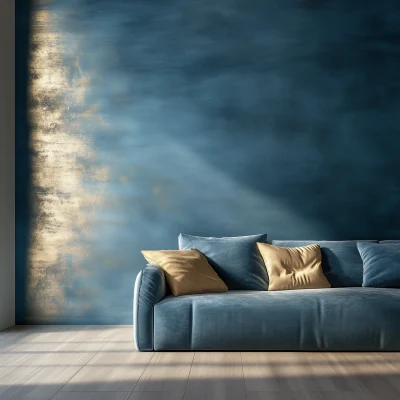 Elegant Blue Wall Interior