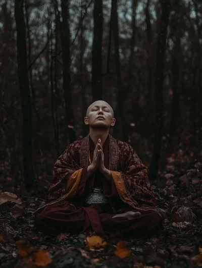 Tibetan Nun in Nature