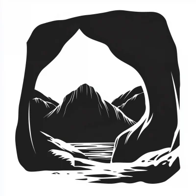 Cave with Mountains Icon