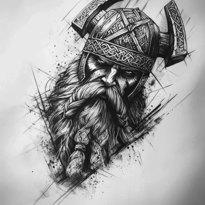 Viking Warrior Tattoo Design