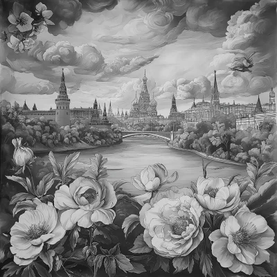 Moscow Landscape Engraving