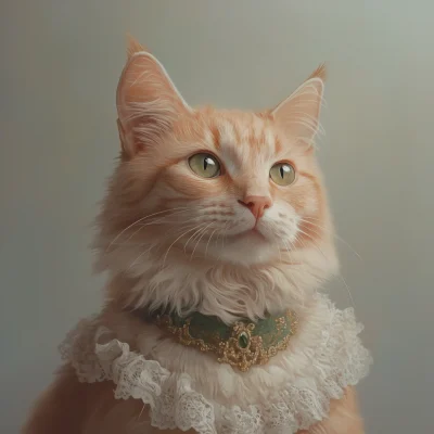 Regal Tabby Cat in Baroque Attire