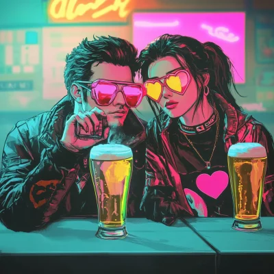 Synthwave Hearts and Beers