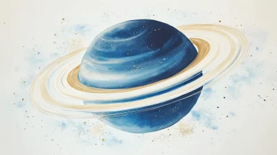 Watercolor Saturn