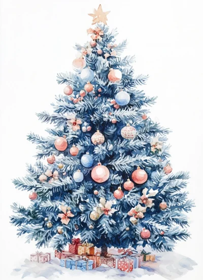 Pastel Christmas Tree Clipart