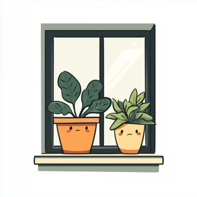 Kawaii Sad Potted Plants