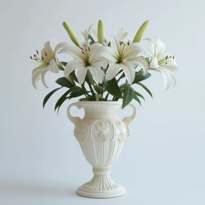 White Lily in Greek Vase