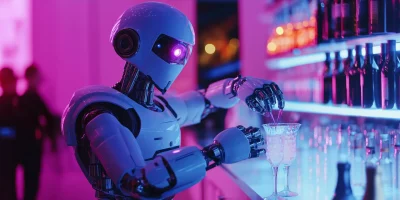 Futuristic Robot Bartender