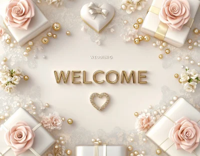 3D Wedding Heart Background