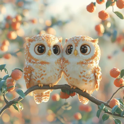 Couple of Owls in Love