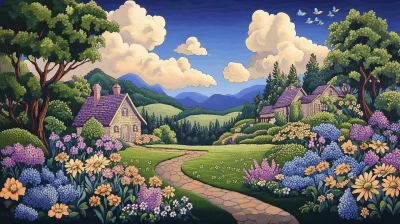 Vivid Pastoral Scene