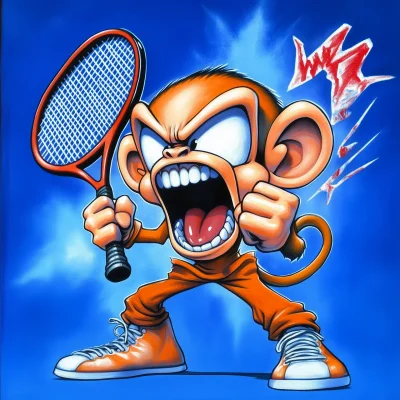 Cute Monkey with Racket