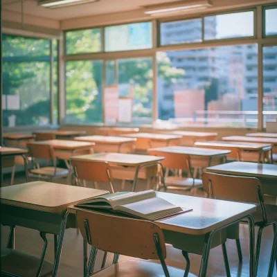 Empty Japanese Classroom