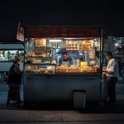 Taco Stand at Night