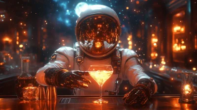 Futuristic Bartender in Space