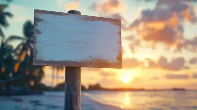 Blank Beach Sign