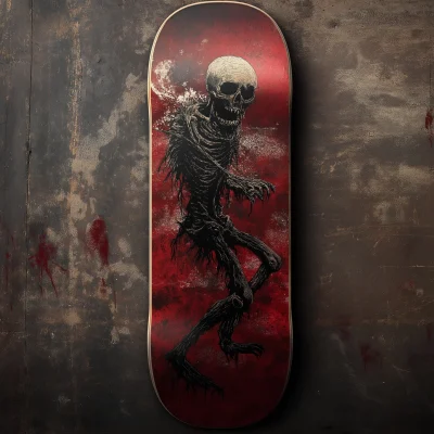 Horror Themed Skateboard Deck Graphic