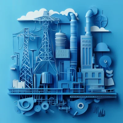 Power Engineer in Paper Art Style