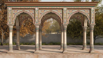 Colorful Archway with Patterns