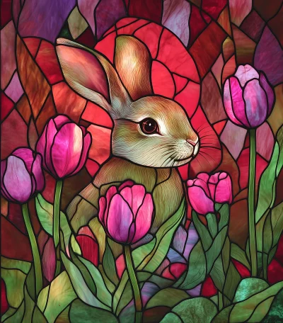 Stained Glass Rabbit