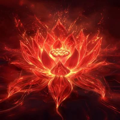 Neon Lotus Flame