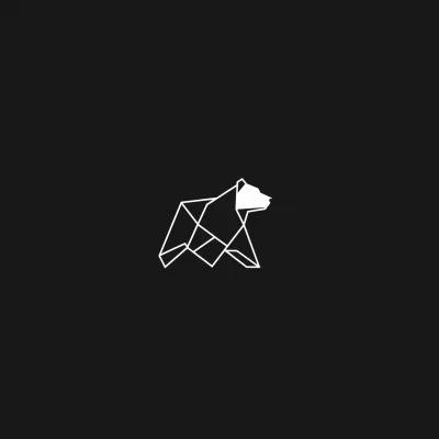 Minimalistic Black and White Bear Logo