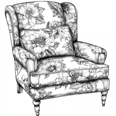 Floral Pattern Sofa Chair