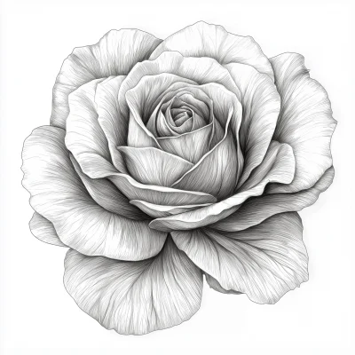 Pencil Drawing of a Rose