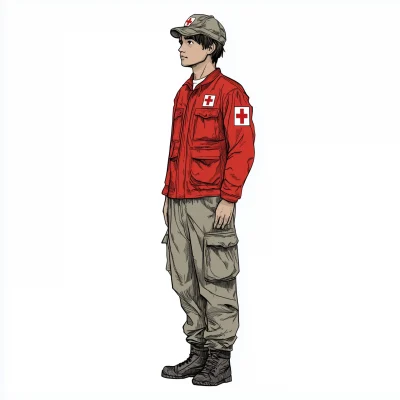 Young Man in Red Cross Uniform