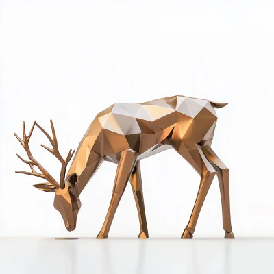 Abstract Geometric Deer Sculpture