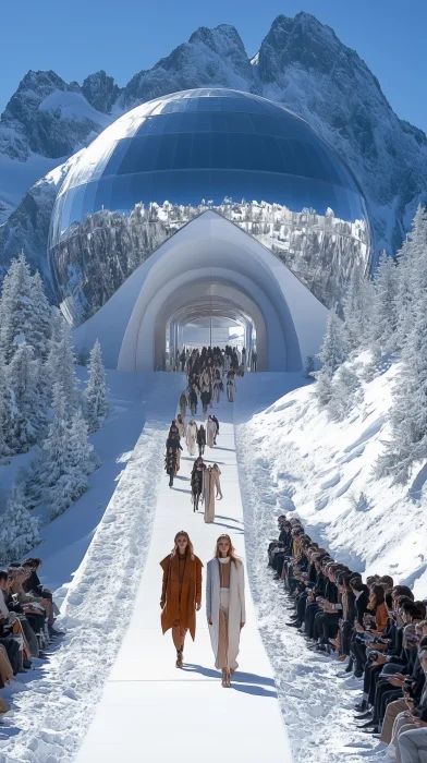 Futuristic Fashion Show in the Mountains