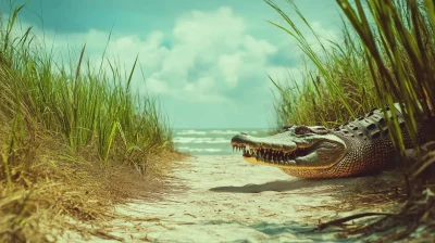 Crocodile in Marsh