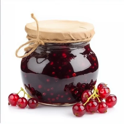 Currant Jam in Glass Jar