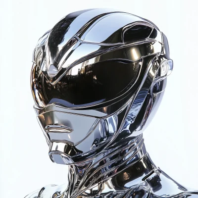 Chrome Power Ranger Head