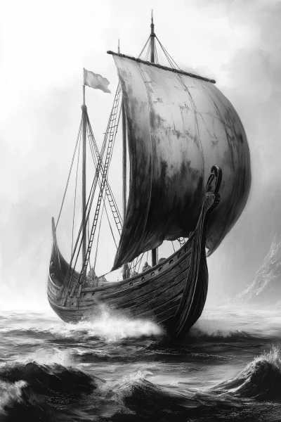 Viking War Ship Sketch