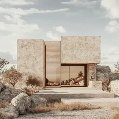 Minimalistic House in Dry Terrain