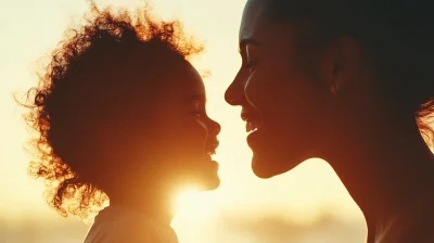 Mother and Daughter Silhouette