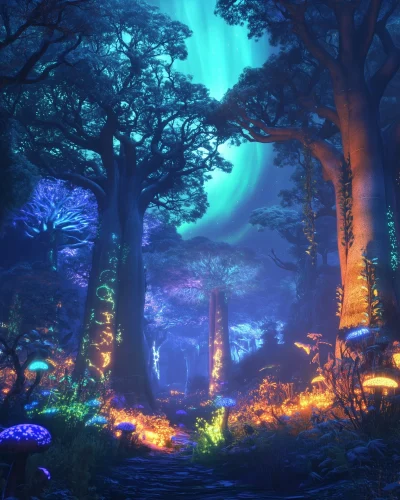 Mystical Baobab Aurora Forest