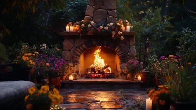 Cozy Rustic Fireplace