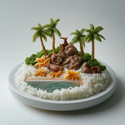 Close Up of Rice and Meat Dish