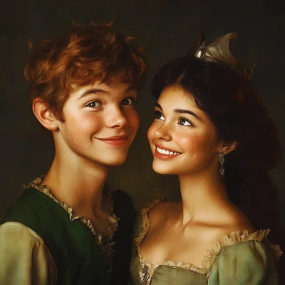 Peter Pan and Princess Jasmine