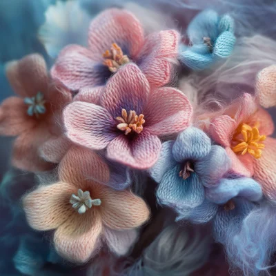 Pastel Knitted Flower Bouquet