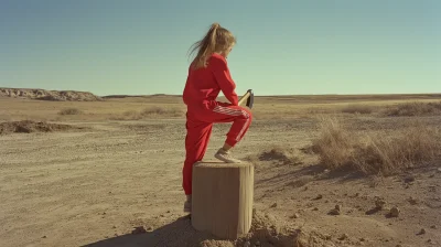 Girl in Crimson Tracksuit