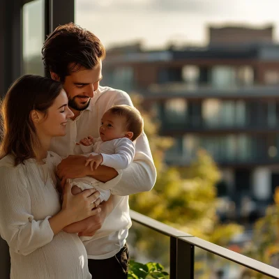 Young Couple with Newborn