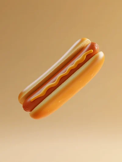 Flying Hotdog in Fun 3D Style