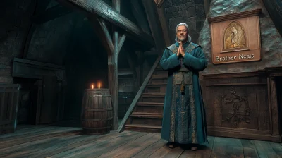 Priest in Abbey Attic