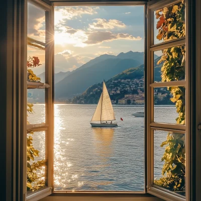 Sunset View Over Lake Como